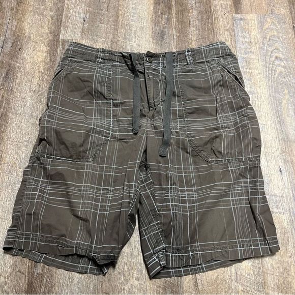 Nike Other - Nike Sportswear Shorts Mens XL Brown Gray Plaid Cotton Casual 341535-001